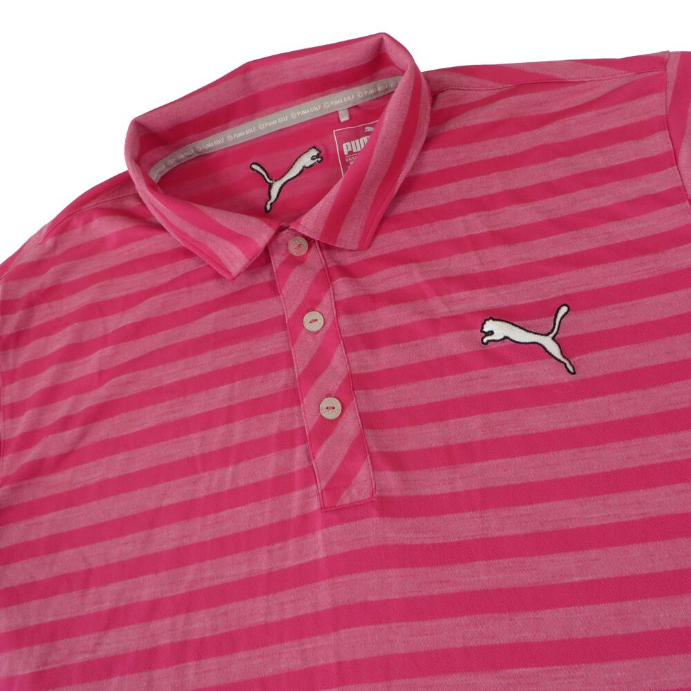 Puma Cobra Tour Performance Stretch Striped Golf Polo Shirt Men's Medium